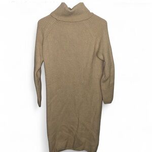 H&M Beige Ribbed Cowl Neck Dress